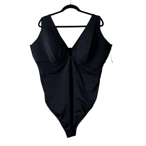 Cacique Other - Swim By Cacique SIZE‎ 28 Black One Piece Swimsuit NWT Lightly Lined NO Wire NEW